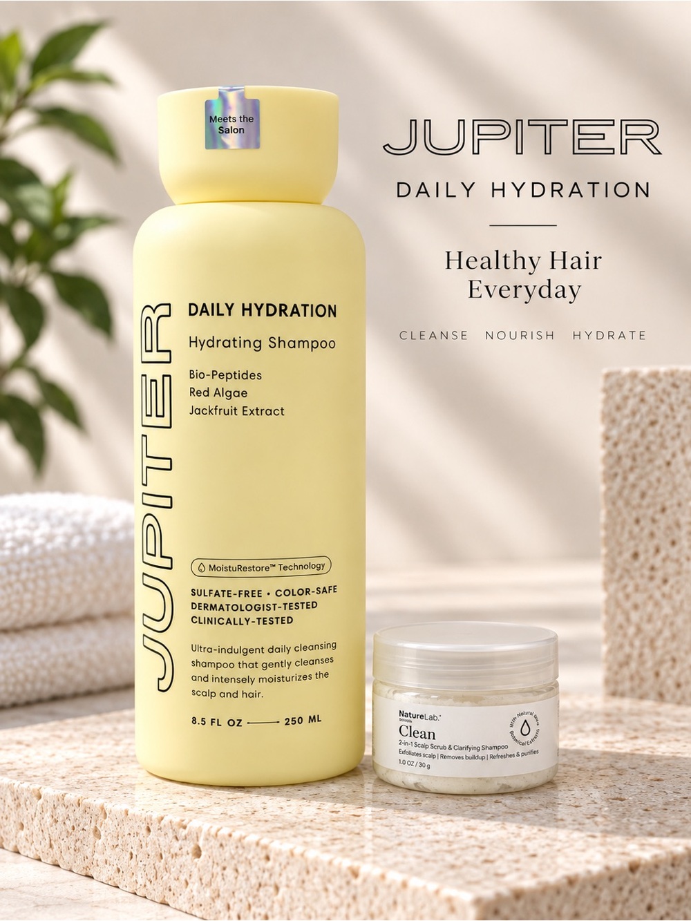 Jupiter Daily Hydration Hydrating Shampoo + Free NatureLab Scalp Scrub